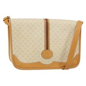 Authentic GUCCI Micro GG Supreme Web Sherry Line Bag PVC Beige 001 104 0551